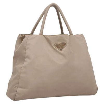 $1250 PRADA Tessuto Nylon City Tote Beige