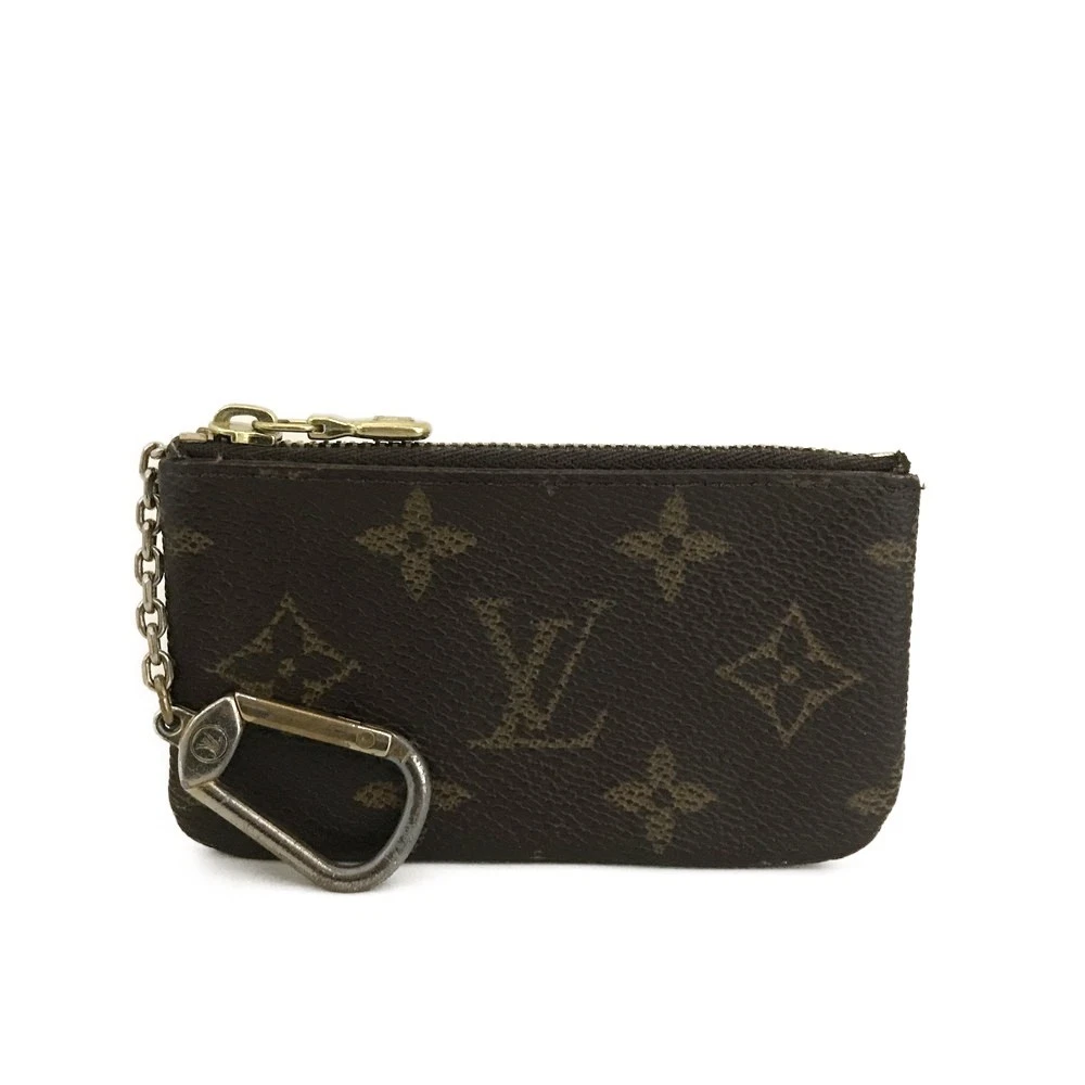 Louis Vuitton Monogram Pochette Cles Wallet Coin Purse Brown