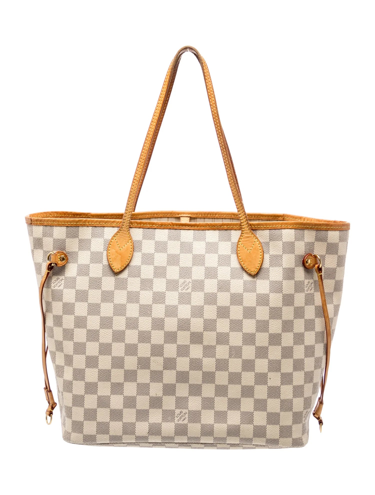 $2,240 Louis Vuitton Damier Azur Neverfull MM with pouch