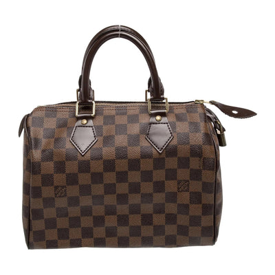 $1490 Louis Vuitton Damier Ebene Speedy 25