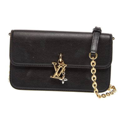 $2080 RFID Louis Vuitton Calfskin LV Bloom Wallet On Chain Black