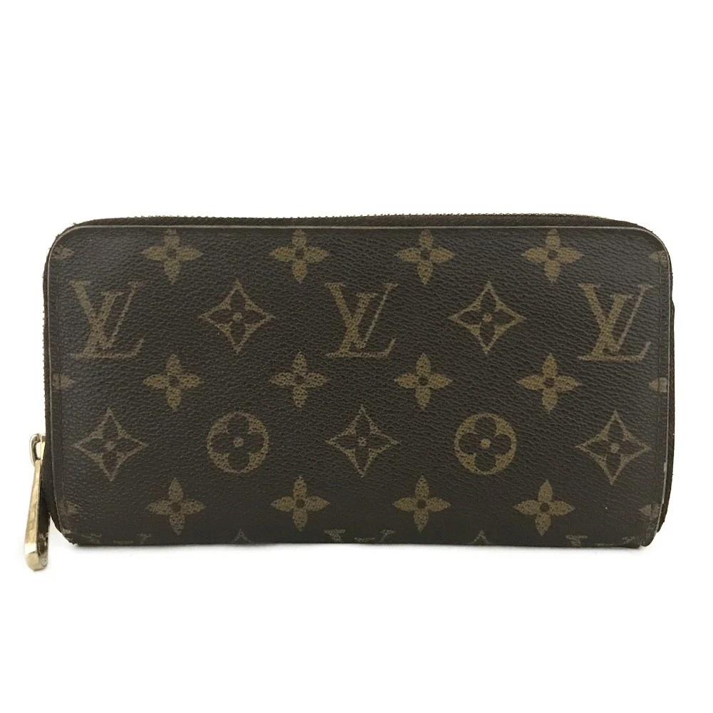 $915 2010 Louis Vuitton Monogram Zippy Zip Around Long Wallet Purse Brown CA0190