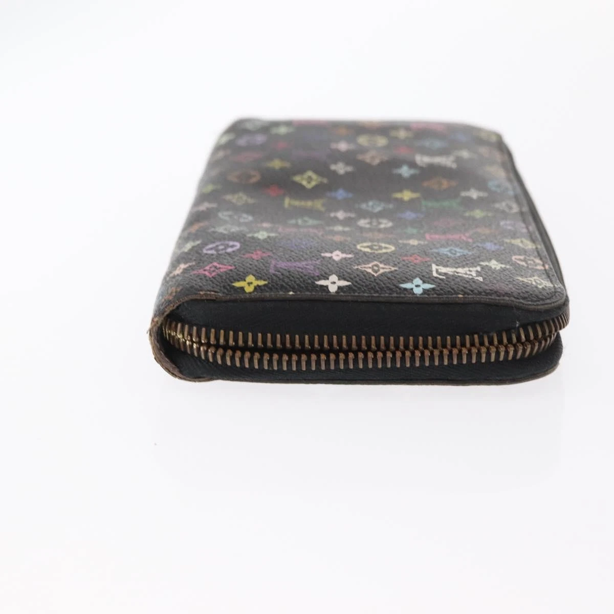 $940 Louis Vuitton Monogram Multicolor Zippy Wallet Black Purple