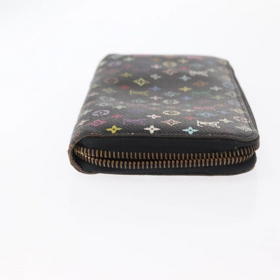 $940 Louis Vuitton Monogram Multicolor Zippy Wallet Black Purple