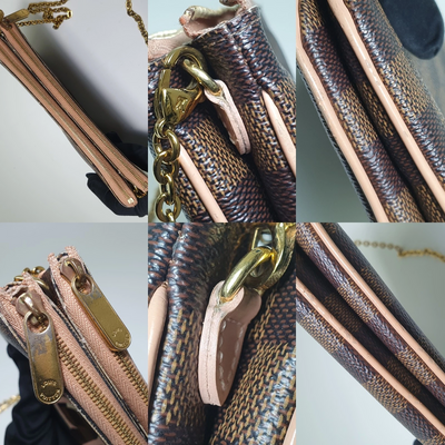 Louis Vuitton Double Zip Pochette Damier Ebene MI0220