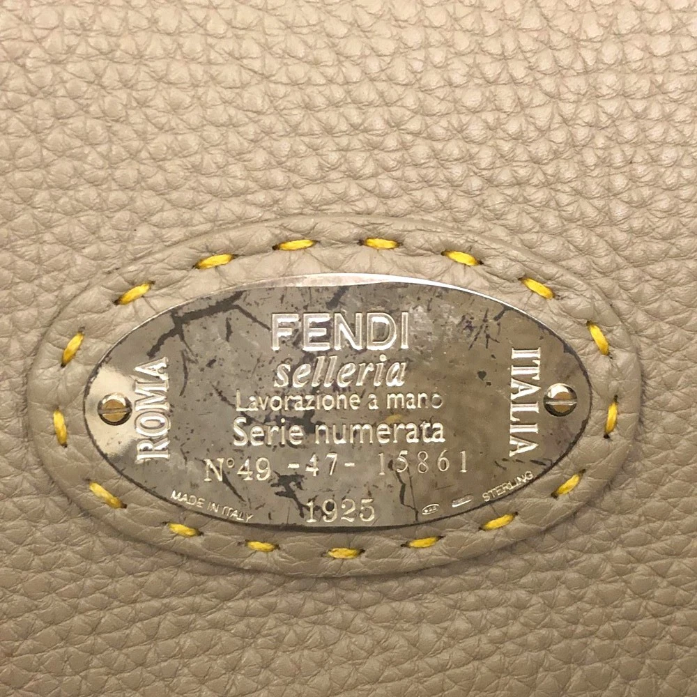 $1600 FENDI Selleria Leather Shoulder Tote Bag Yellow