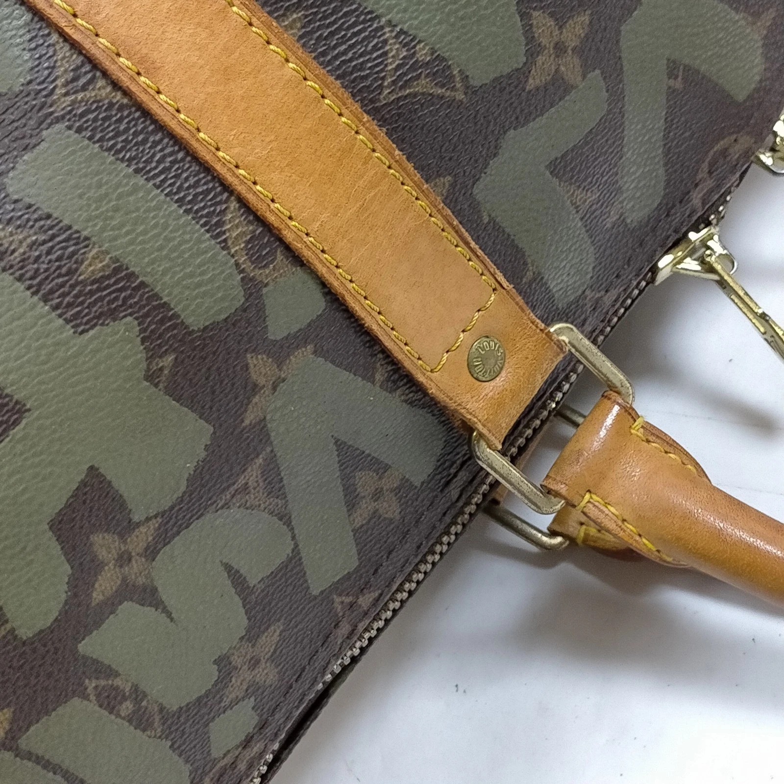 Louis Vuitton Monogram Graffiti Keepall 50 Green