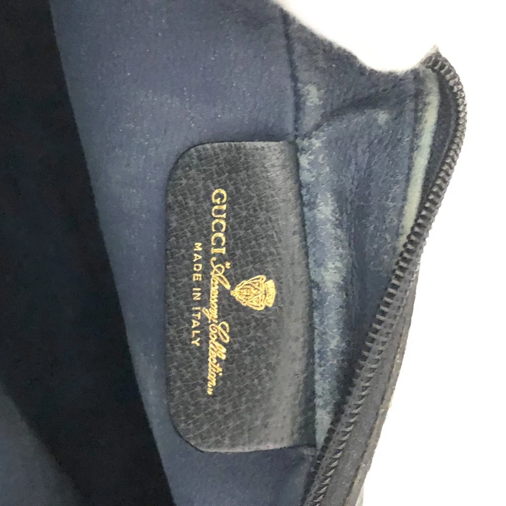 $1100 Gucci Vintage Ophidia Shoulder Bag GG Canvas Small Blue