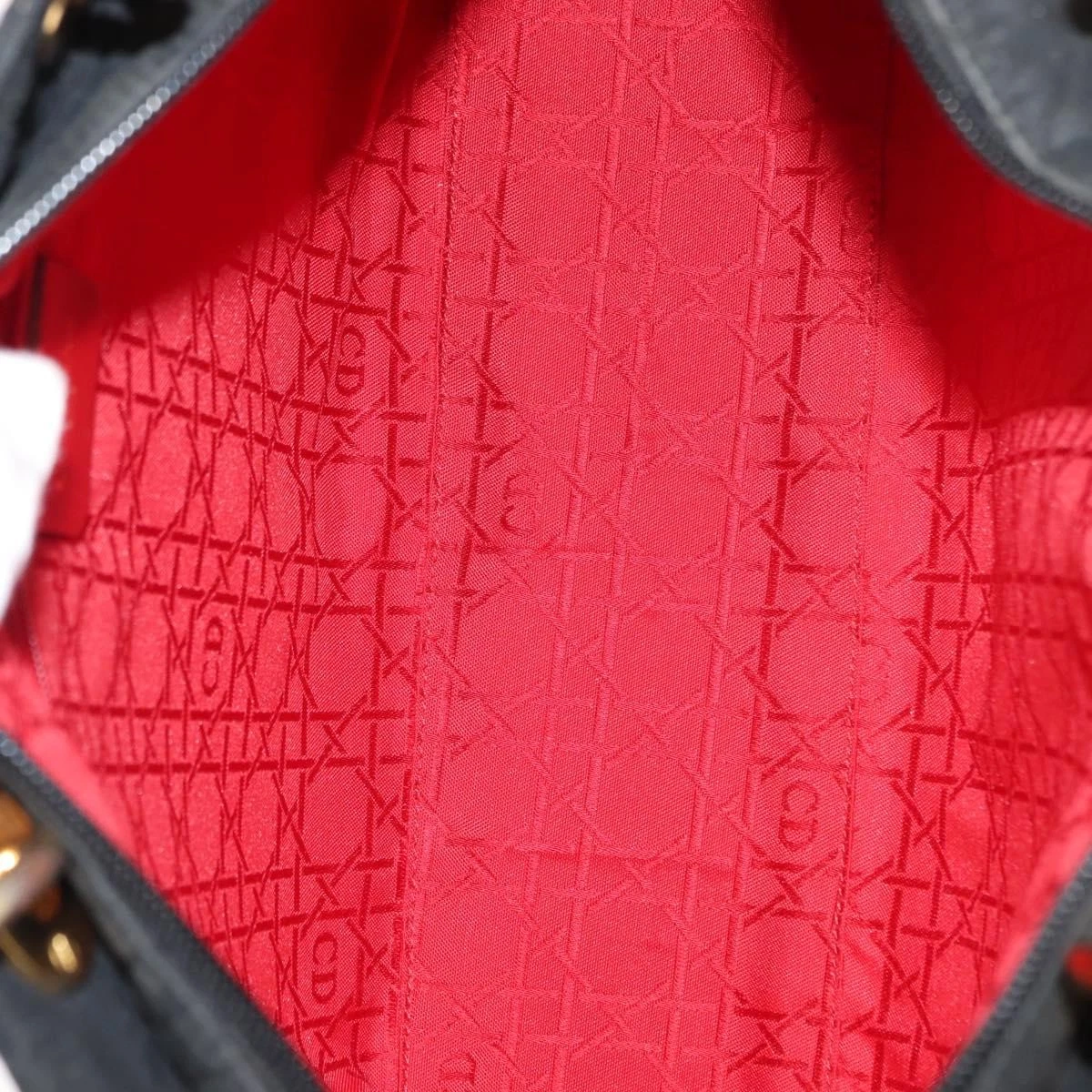 $4900 Christian Dior Nylon Cannage Large Lady Dior Black
