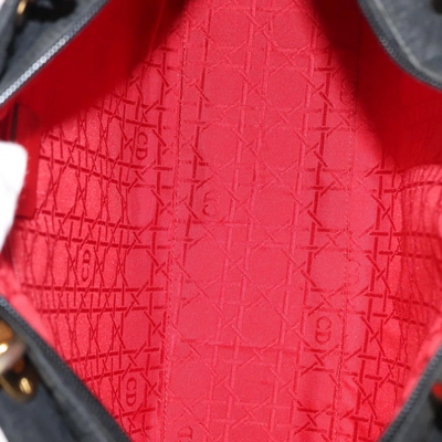 $4900 Christian Dior Nylon Cannage Large Lady Dior Black