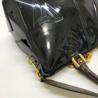 Louis Vuitton LV Hand Bag Tote Miroir Black Vernis SN0188