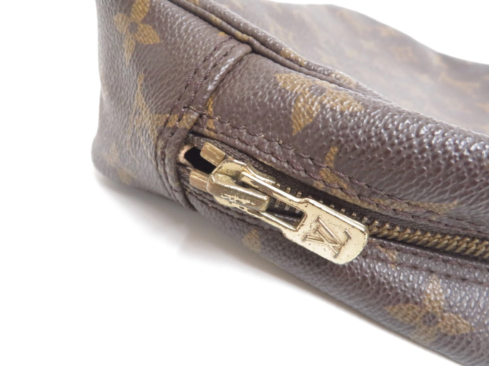 Authentic Louis Vuitton Monogram Trousse Toilette 23 Clutch Pouch Bag F#50650
