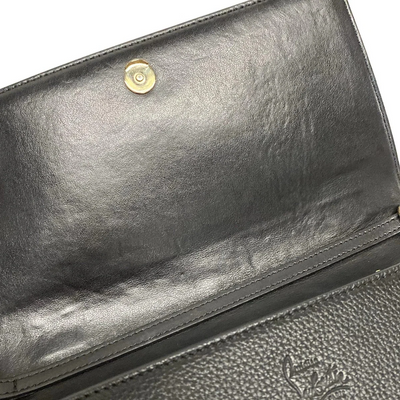 $1450 Christian Louboutin Grained Calfskin Spikes Loubinthesky Paloma Wallet On Chain Black Multimetal