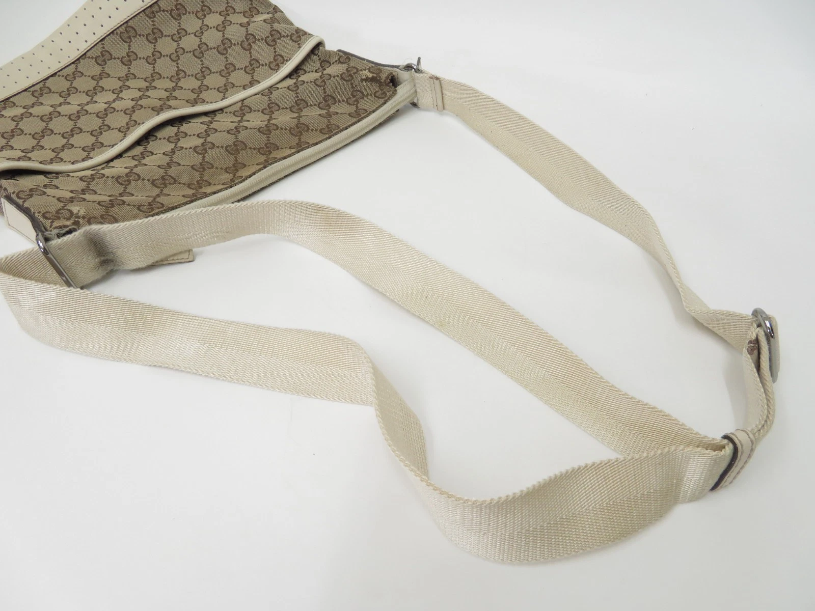 $980 2011 Gucci GG Canvas Leather Shoulder Messenger Bag 145857-200047