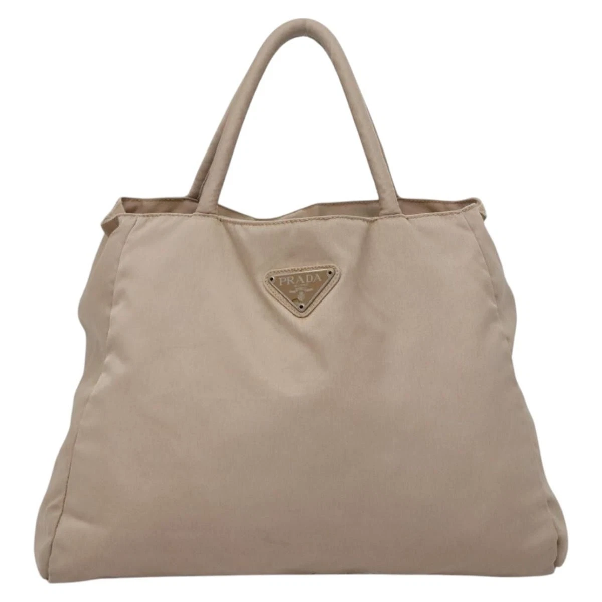 $1250 PRADA Tessuto Nylon City Tote Beige