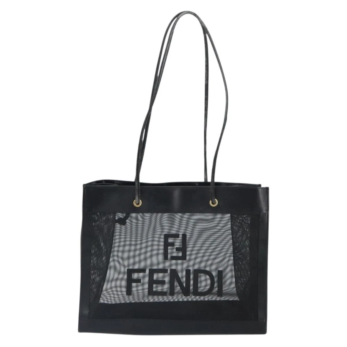 $1650 FENDI Zucca FF Tote Mesh Black Tote 10020342