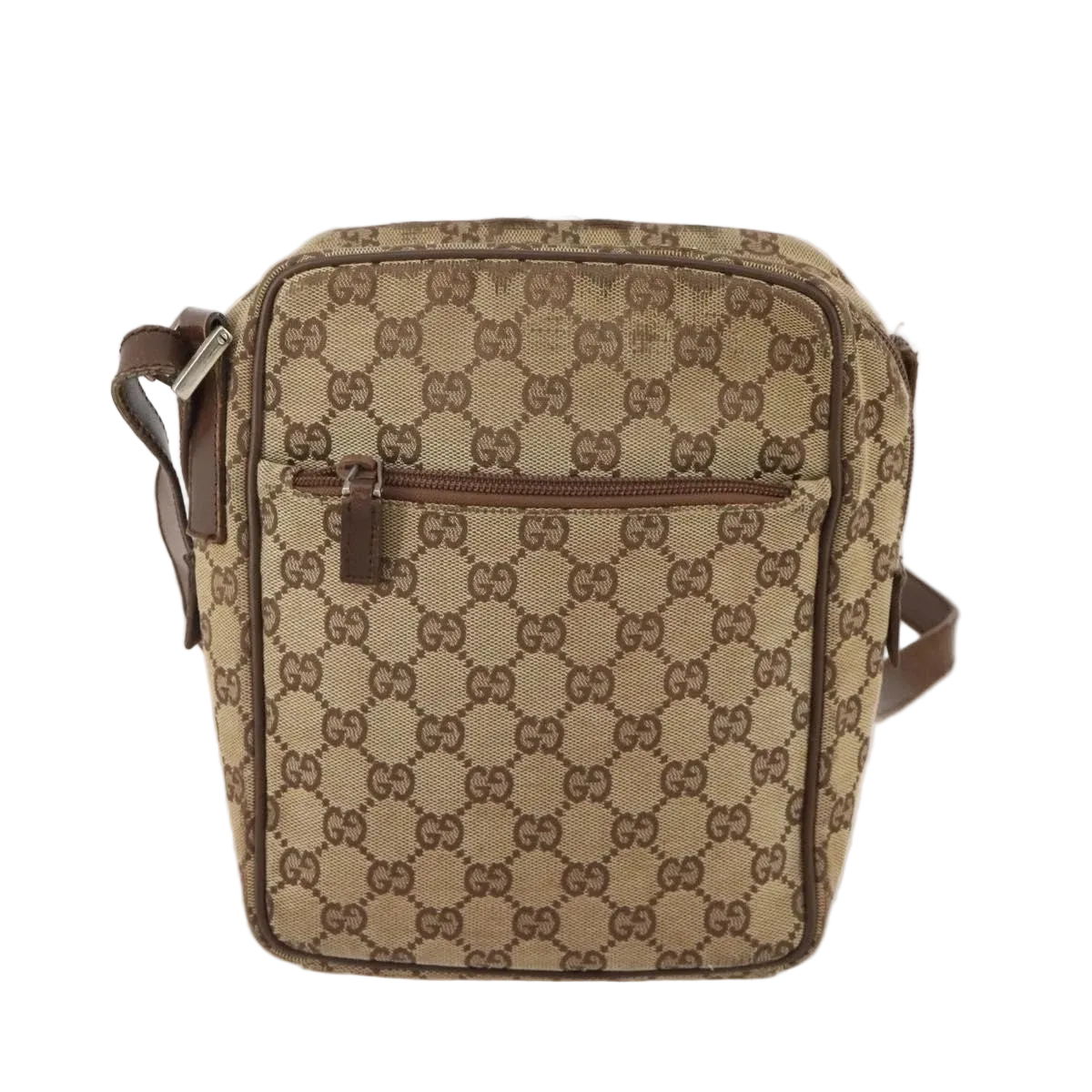 $1280 GUCCI GG Canvas Flight Messenger Bag