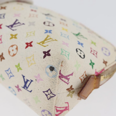 $625 2012 LOUIS VUITTON Monogram Multicolor Cosmetic Pouch White Litchi 2172