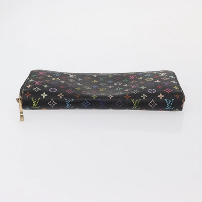 $940 Louis Vuitton Monogram Multicolor Zippy Wallet Black Purple