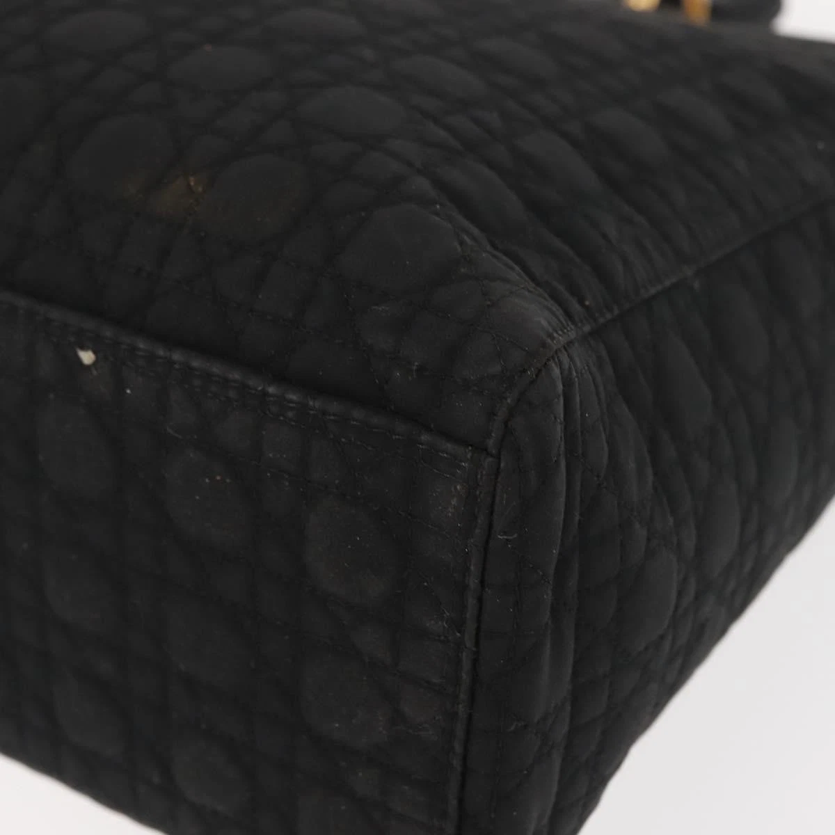 $4900 Christian Dior Nylon Cannage Large Lady Dior Black