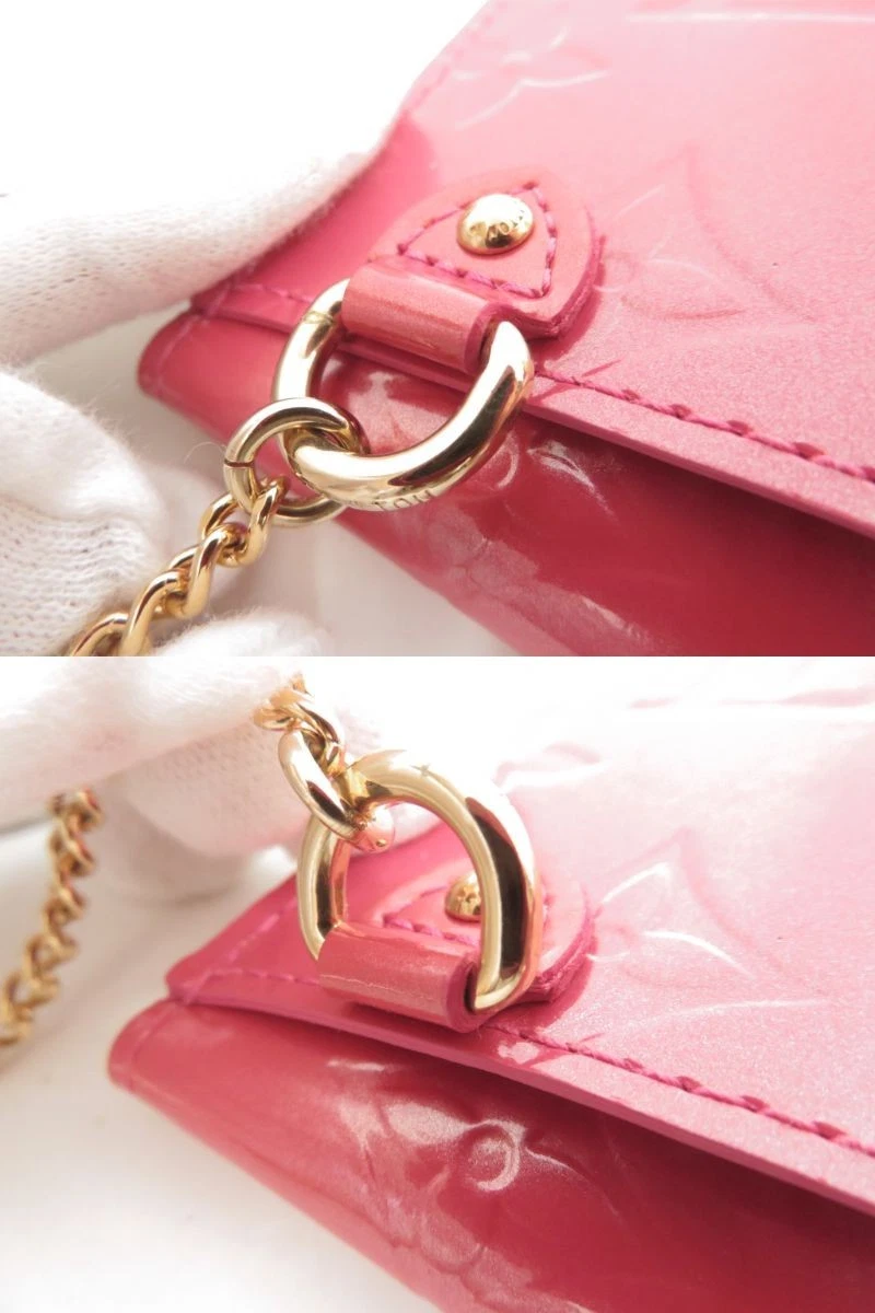 Auth LOUISVUITTON Monogram Vernis Enveloppe Plat Coin Card Case Wallet F#50964