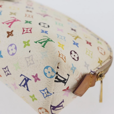 $625 2012 LOUIS VUITTON Monogram Multicolor Cosmetic Pouch White Litchi 2172