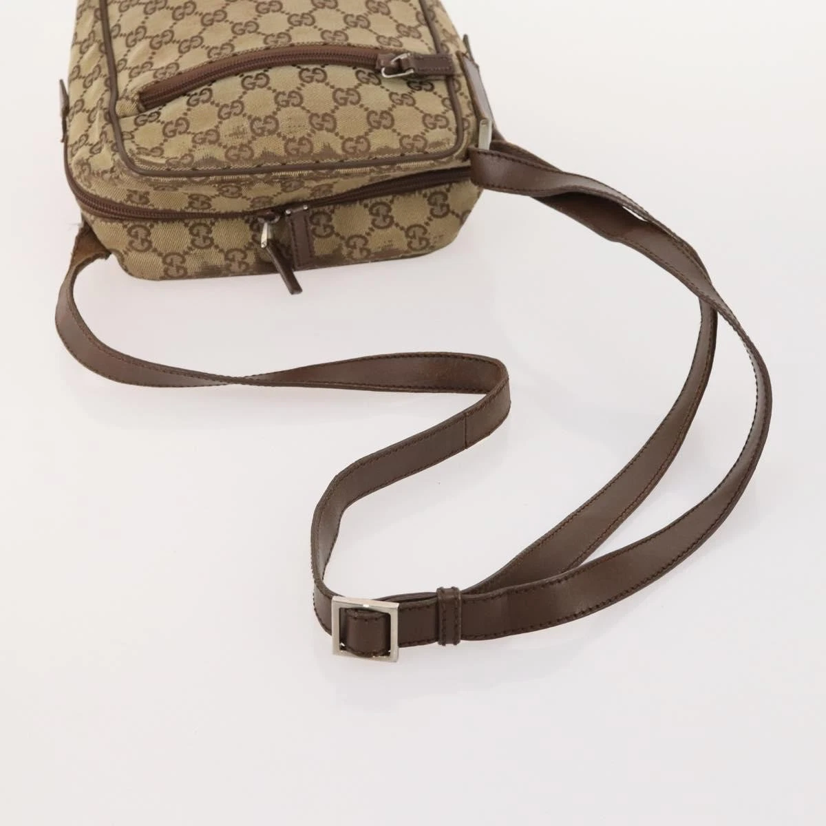$1280 GUCCI GG Canvas Flight Messenger Bag