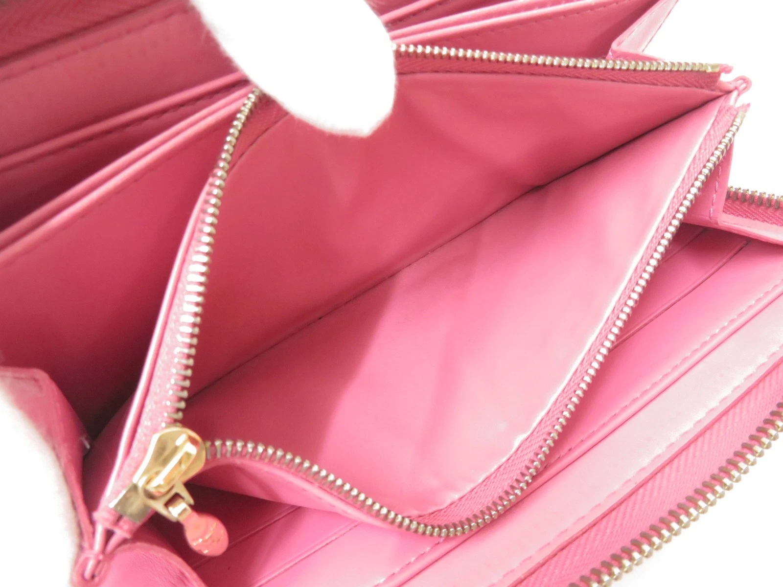 $970 Louis Vuitton Vernis Zippy Wallet Rose Litchi