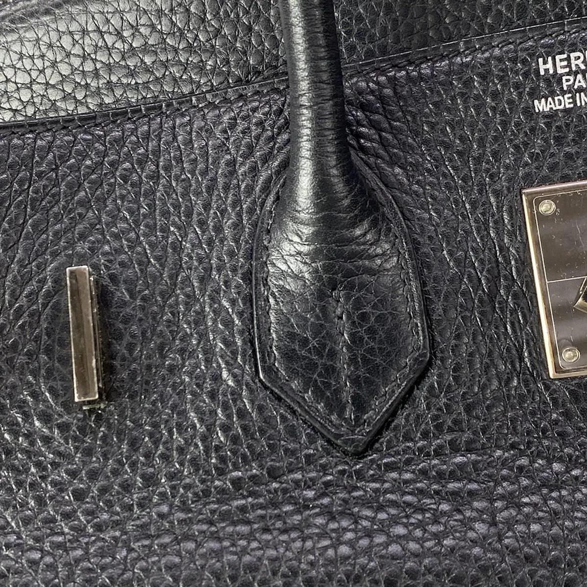 HERMES Birkin 35 Black Togo Square J Handbag 227277376487