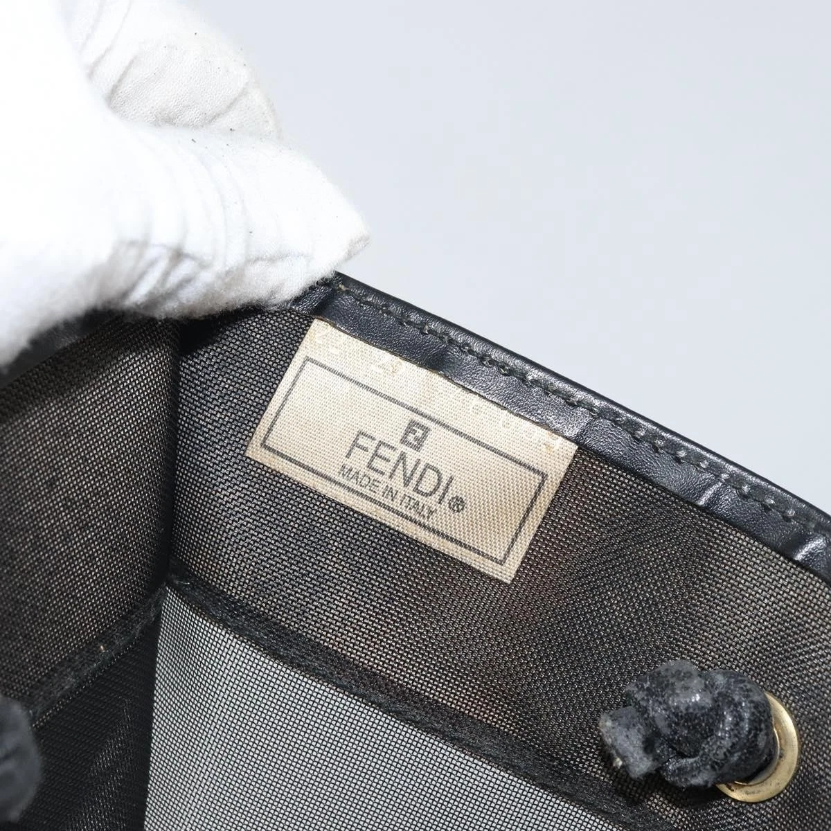 $1650 FENDI Zucca FF Tote Mesh Black Tote 10020342