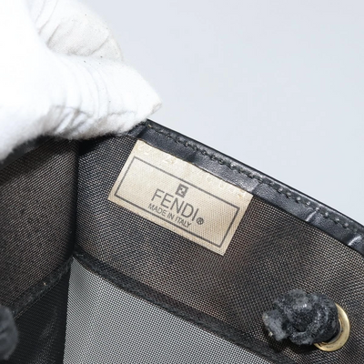 $1650 FENDI Zucca FF Tote Mesh Black Tote 10020342