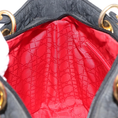 $4900 Christian Dior Nylon Cannage Large Lady Dior Black