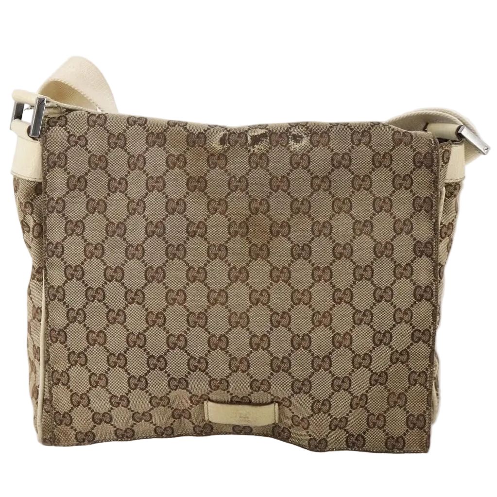 $1490 GUCCI GG Canvas Messenger Bag