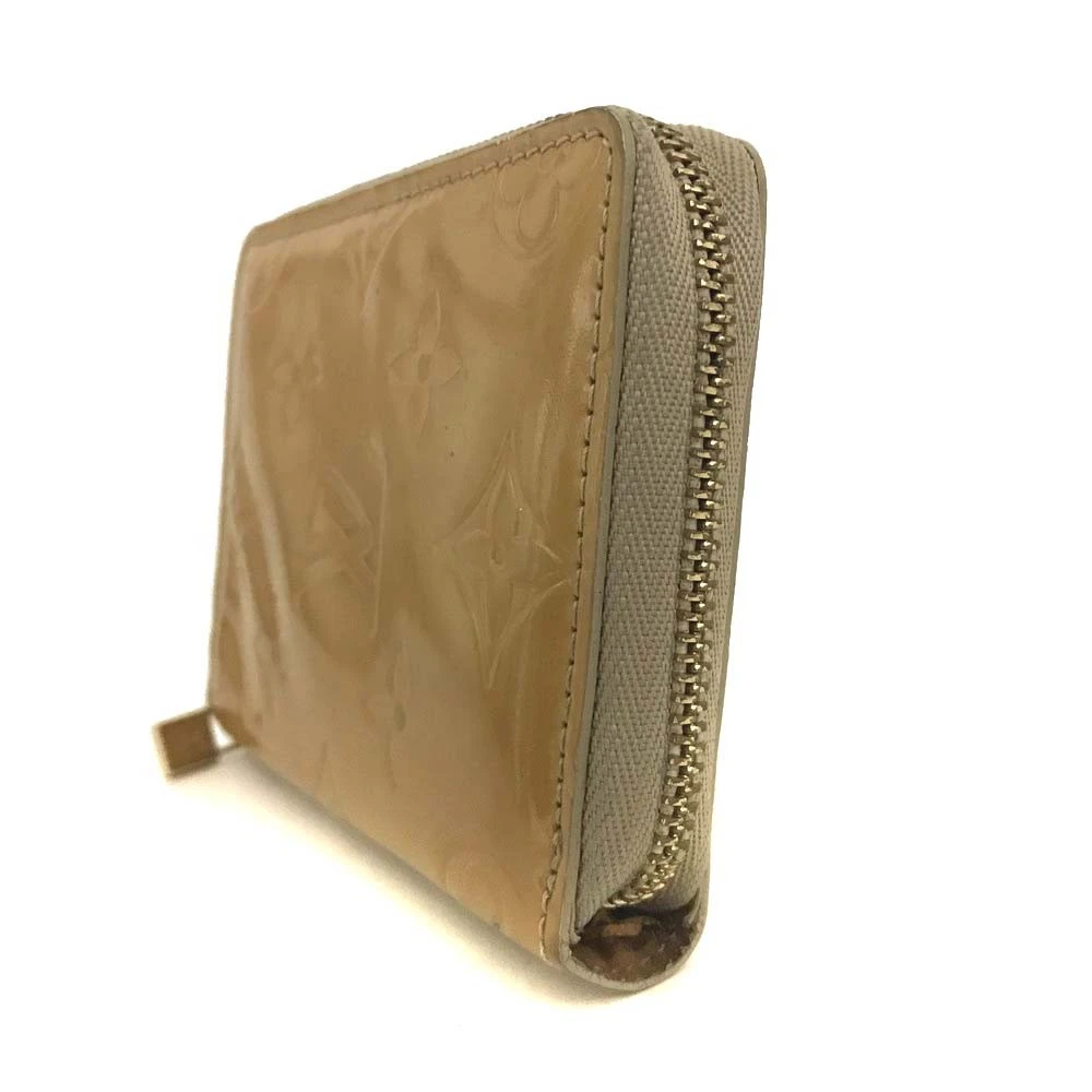 $520 1999 Louis Vuitton Vernis Zippy Coin Purse Wallet Beige BJ0959