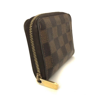 $560 Louis Vuitton Damier Zippy Zip Coin Purse Wallet Brown SN5101