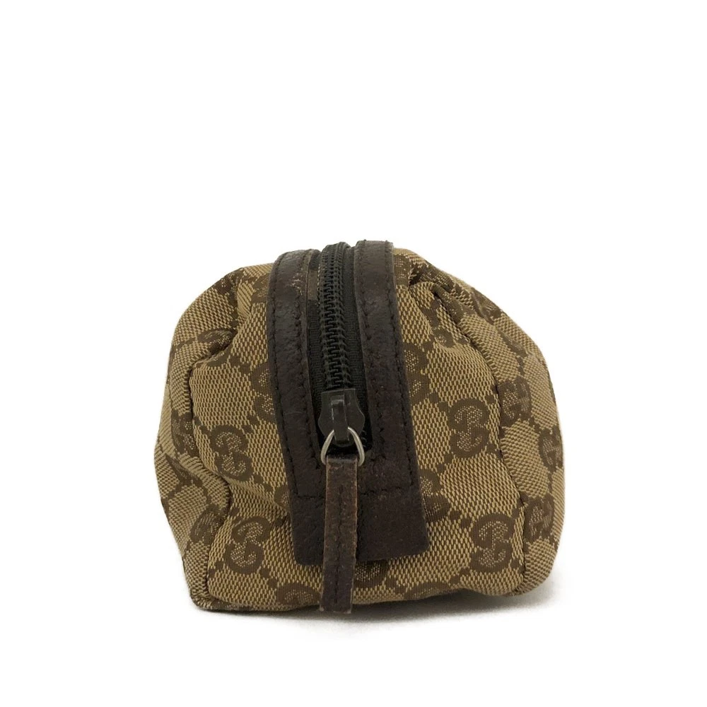 $450 Gucci Monogram Large Cosmetic Case Brown