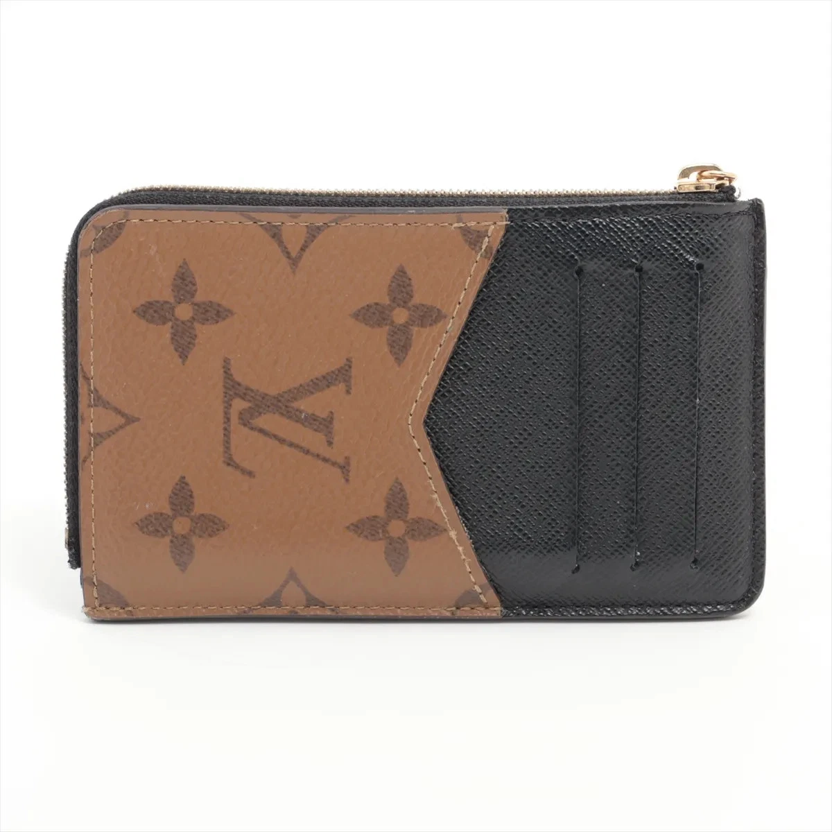 $700 Louis Vuitton Reverse Monogram Recto Verso Card Holder Brown
