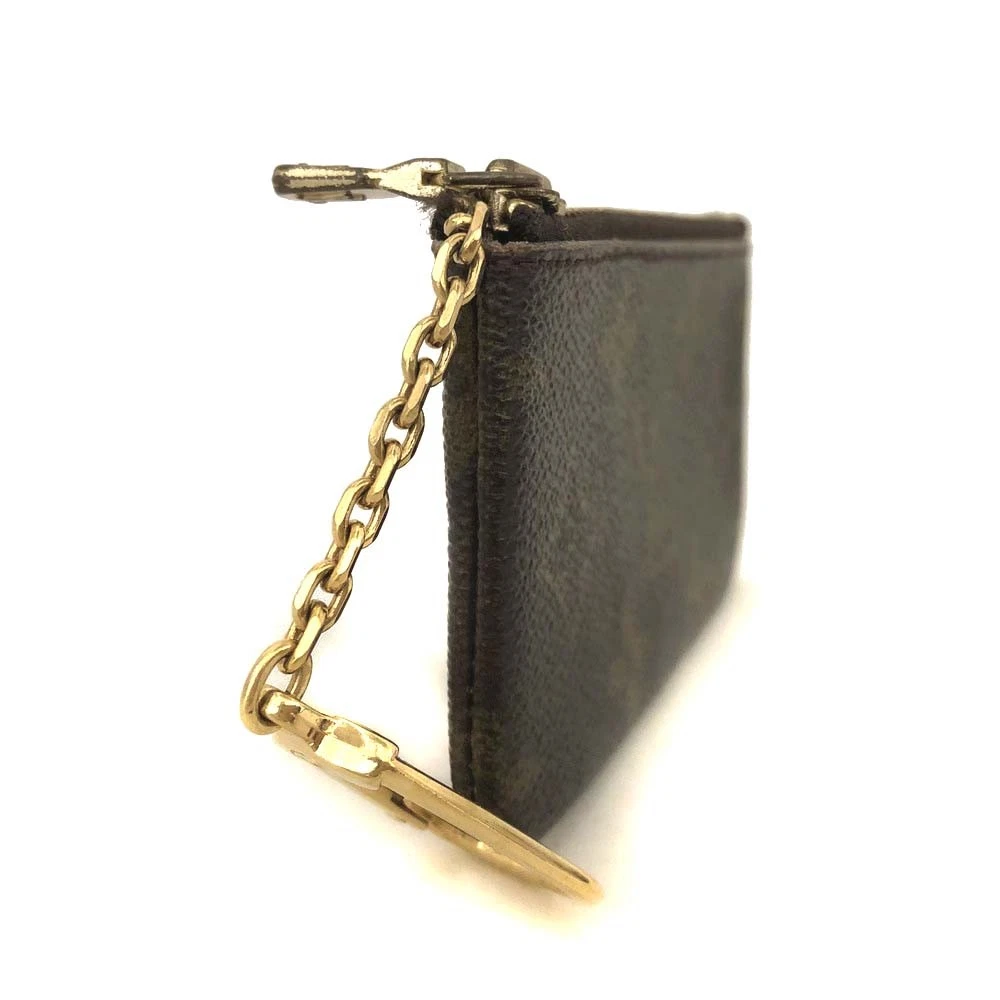 $345 Louis Vuitton Monogram Pochette Cles Wallet Coin Purse Brown