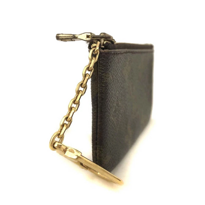 $345 Louis Vuitton Monogram Pochette Cles Wallet Coin Purse Brown