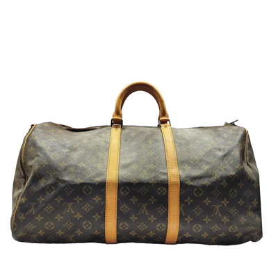 $2780 1984 Louis Vuitton LV Boston Bag Keepall Bandouliere 55 Brown Monogram 844