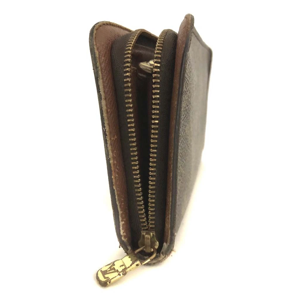 $750 2003 Louis Vuitton Monogram Porte Monnaie Zippy Long Wallet Brown TH0043