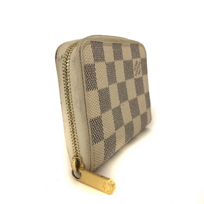 Louis Vuitton Damier Azur Zippy Zip Coin Purse Wallet White SN1117
