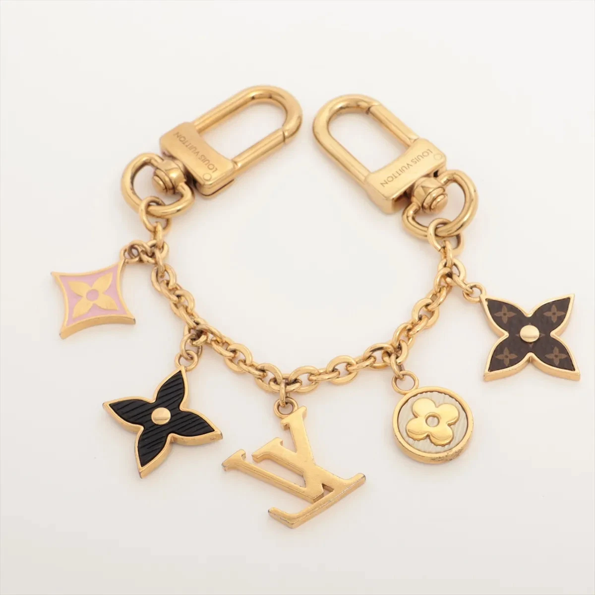 $675 Louis Vuitton Monogram Spring Street Bag Charm Key Holder Gold