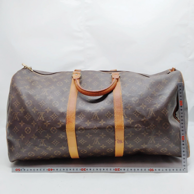 Louis Vuitton Keepall 55 Boston Bag Brown Monogram MI9002