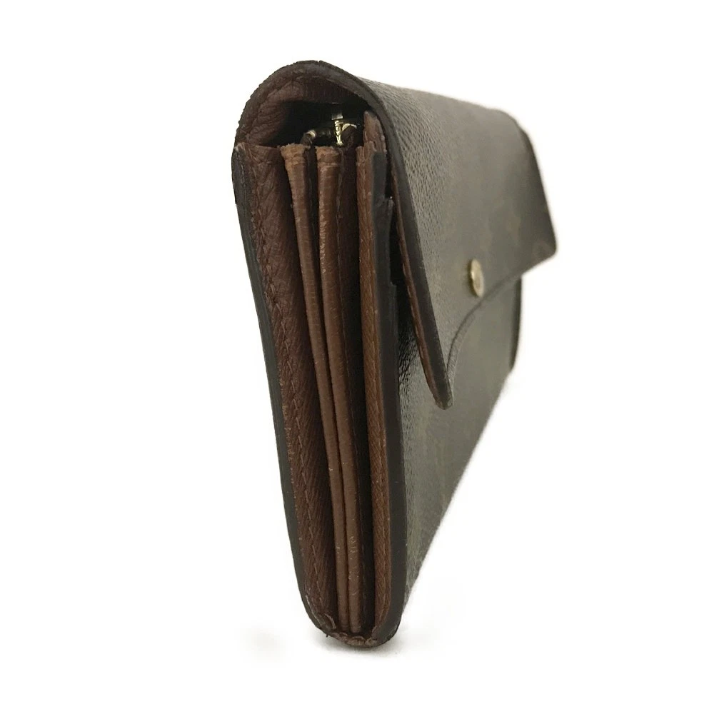 $725 2007 Louis Vuitton Monogram Portefeiulle Sarah Long Bifold Wallet Brown SD2027
