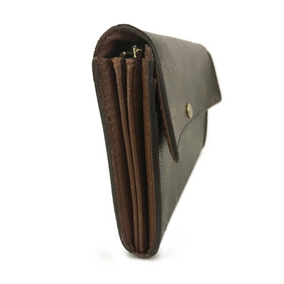 $725 2007 Louis Vuitton Monogram Portefeiulle Sarah Long Bifold Wallet Brown SD2027