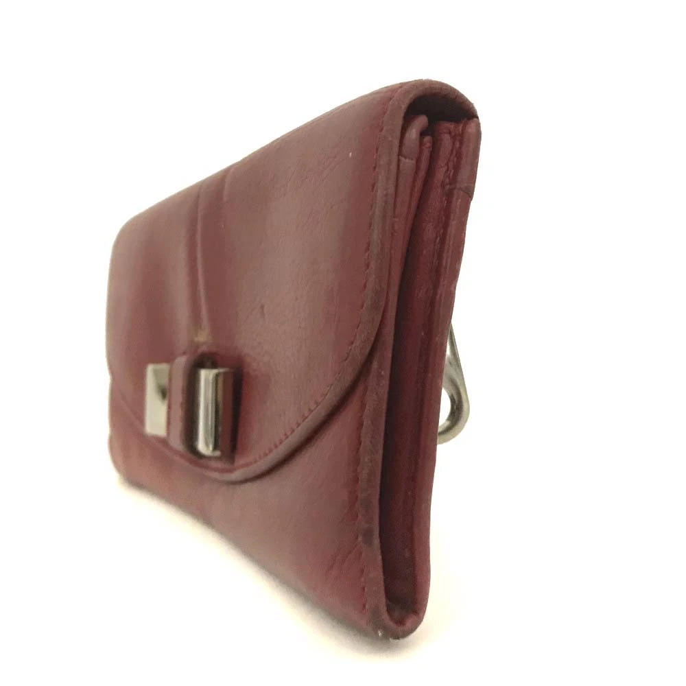Chloe Lily Leather Long Bifold Wallet Purse Red