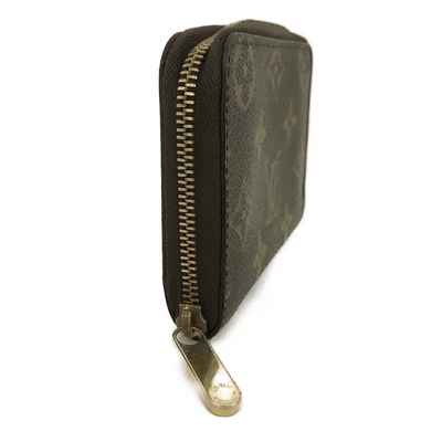 $560 2008 Louis Vuitton Monogram Zippy Zip Around Wallet Coin Purse Brown TH3098