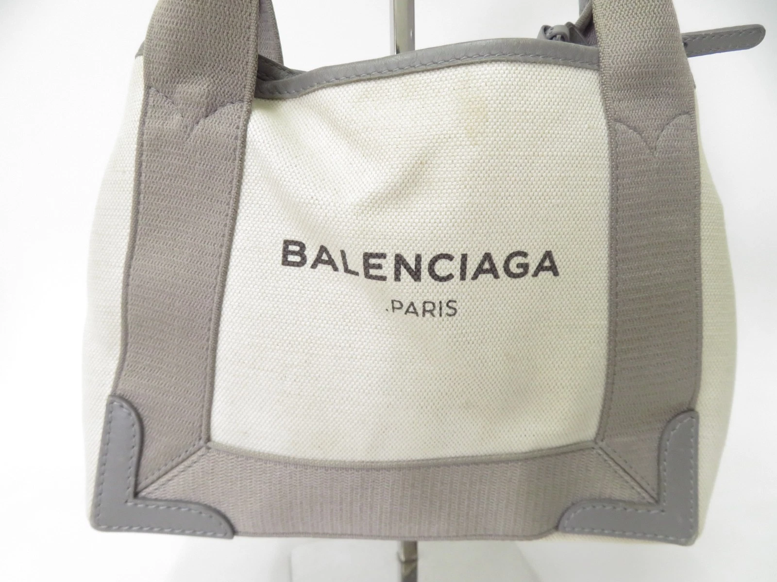 $1,150 2020 Balenciaga Navy Cabas XS Canvas 2-Way Tote 390346-2710