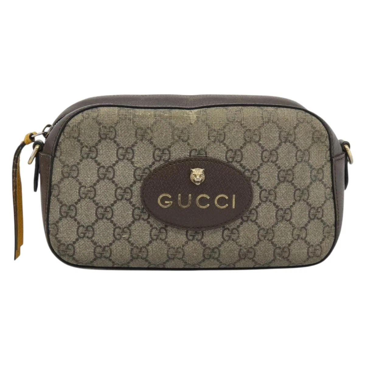 $1490 Gucci GG Supreme Monogram Web Neo Vintage Shoulder Bag Beige New Acero Crop